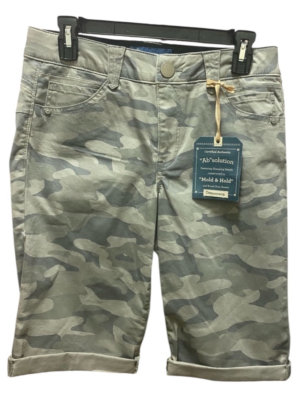 Democracy Green Camouflage Ab Solution Bermuda Shorts